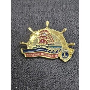 Vintage 1997 Lions Club Multiple District 41 Sailing Ship Enamel Pin